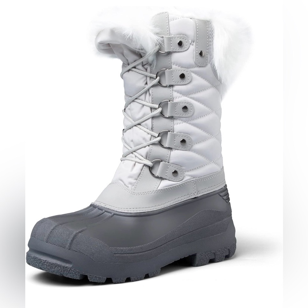 mysoft Women's Snow Boots Warm Insulated Faux Fur Lined Waterproof Mid-Calf